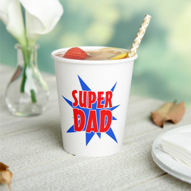 Gobelets En Papier T-shirt fête des pères Super Papa (Insitu)