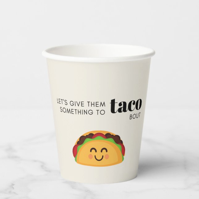 Gobelets En Papier Taco Pun Party tasses (Recto)