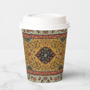 Gobelets En Papier Tapis Élegant Tapisserie Perse Antique Riche