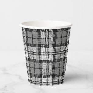 Gobelets En Papier Tartan à carreaux Gris Cendre