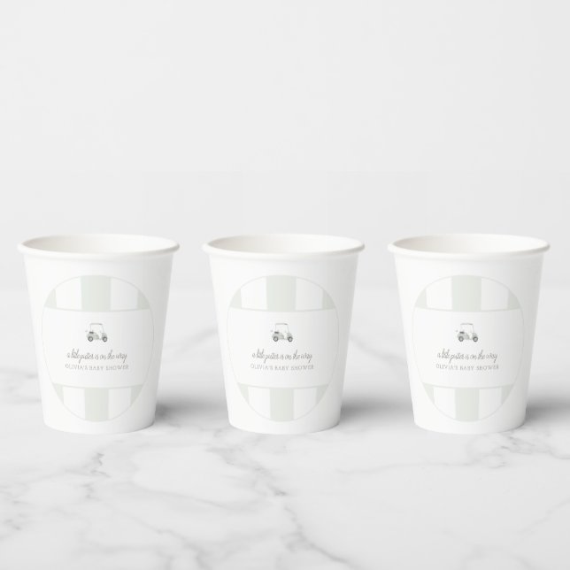 Gobelets En Papier Tasse à papier Sage green GOLF PANIER (Multi)