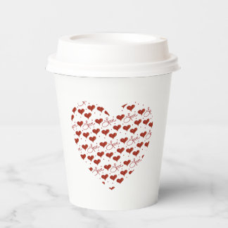 Gobelets En Papier Tasse d'amour rouge