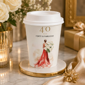 Gobelets En Papier Tasse d'anniversaire en robe rouge de luxe