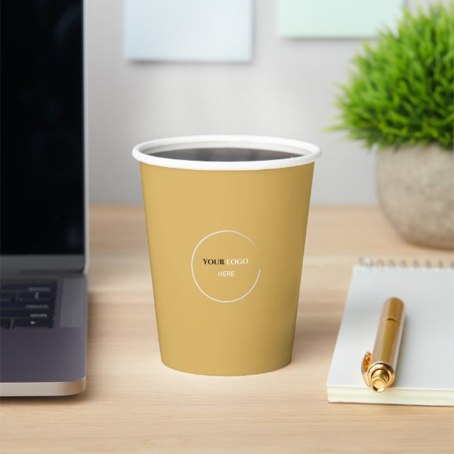 Gobelets En Papier Tasse de papier jaune chaud (Insitu)