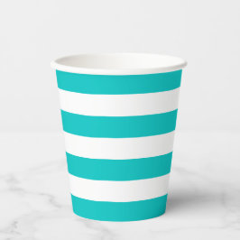 Gobelets En Papier Tasse de papier turquoise et blanc