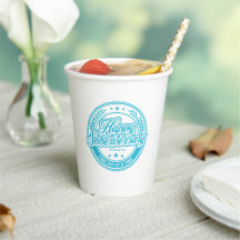 Tasse en papier bleu Loosid Soberversary