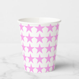 Gobelets En Papier Tasse en papier Fête aux étoiles roses