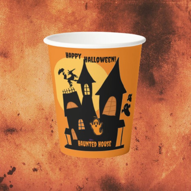 Gobelets En Papier Tasse en papier Halloween Maison hantée (Créateur téléchargé)