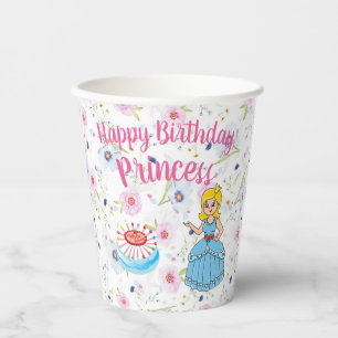 Gobelets En Papier Tasse en papier Joyeux Anniversaire Princesse