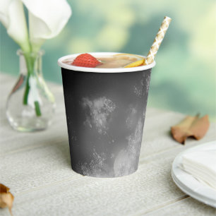 Gobelets En Papier Tasse en papier monochrome gris ciel nocturne