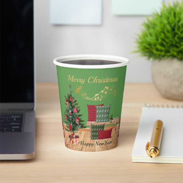 Gobelets En Papier Tasse en papier Noël Banc Cosy (Insitu)