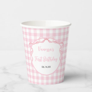 Gobelets En Papier Tasse en papier pour 1er anniversaire Coquette Ros