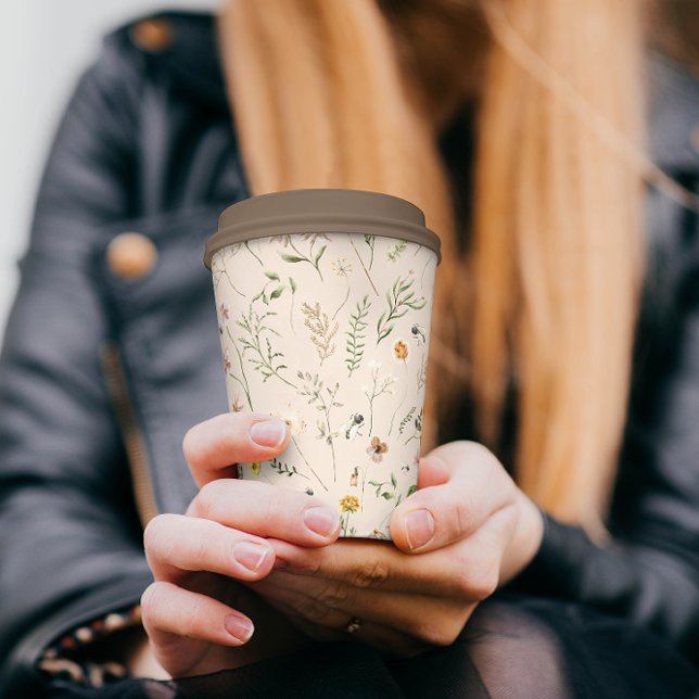 Gobelets En Papier Tasse en papier pour Baby Shower aux fleurs sauvag (Créateur téléchargé)