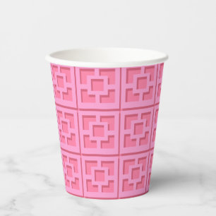 Gobelets En Papier Tasse en papier Retro Pink Trellis