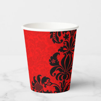 Gobelets En Papier tasse motif baroque rouge et noire