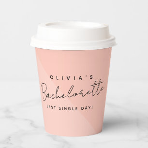 Gobelets En Papier Tasse Rose Personnalisée Mariée Enterrement de Vie