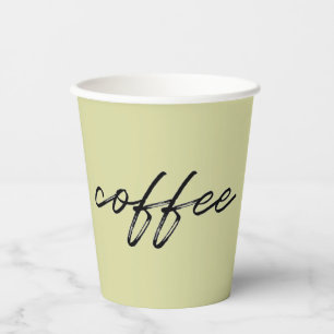 Gobelets En Papier Tasses à café jetables en poudre Matcha Green
