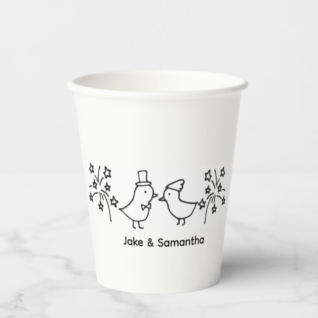 Gobelets En Papier Tasses à café mariages (Recto)
