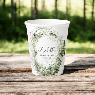 Gobelets En Papier Tasses à papier de Fête des mariées de jardin verd