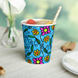 Gobelets En Papier Tasses Abstraites en papier floral