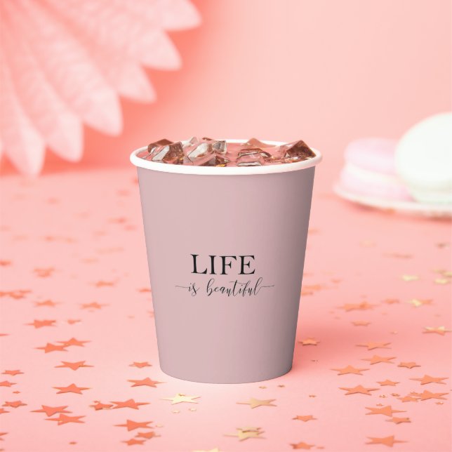 Gobelets En Papier Tasses de café jetables Gradient Rose (Insitu)