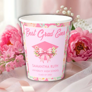 Gobelets En Papier Tasses de fête de fin d'études avec ruban et fleur