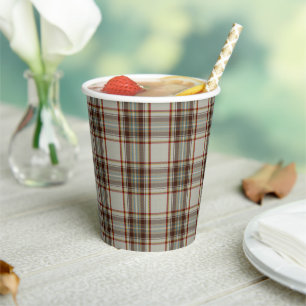 Gobelets En Papier Tasses de papier Motif de Diana Robe Tartan Plaid