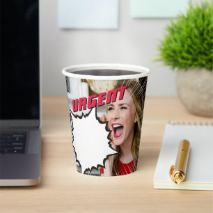 Gobelets En Papier Tasses de papier Office amusantes avec message