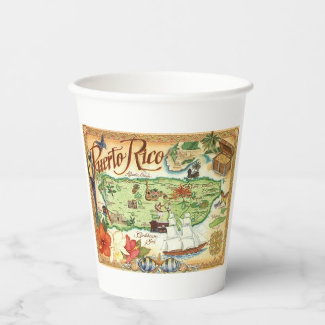 Gobelets En Papier Tasses de papier Porto Rico (Recto)