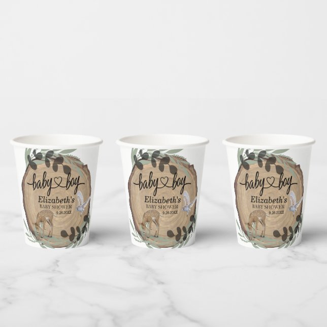 Gobelets En Papier Tasses de papier rustique en bois (Multi)