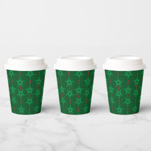 Gobelets En Papier Tasses de papier vert Mid Mod Garland