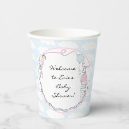 Gobelets En Papier Tasses en papier baby shower "Castle Pink Blue" 8 