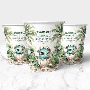Gobelets En Papier Tasses en papier Bébé Dinosaure Naissant Bientôt S