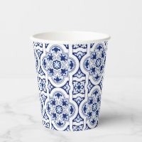 Tasses en papier carrelé portugais