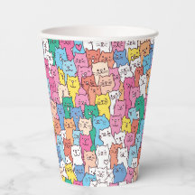 Tasses en papier Chat, Fête de Chatons