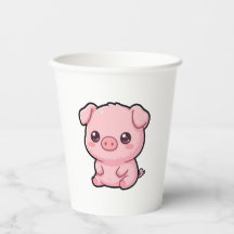 Tasses en papier Cochonnet Mignon
