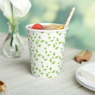 Gobelets En Papier Tasses en papier "Feuilles verts/jaunes passover"