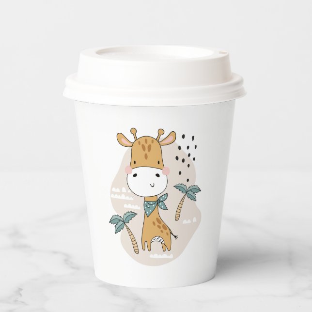 Gobelets En Papier Tasses en papier girafe (Recto)