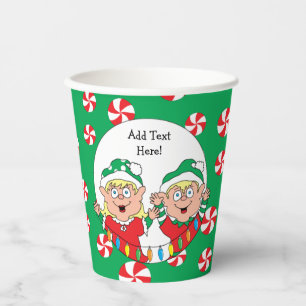 Gobelets En Papier Tasses en papier "Joyeux elfes" 8 oz.