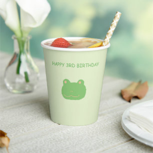 Gobelets En Papier Tasses en papier pour anniversaire avec grenouille