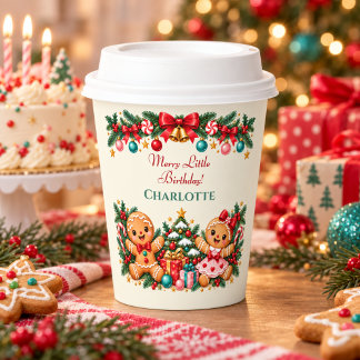 Gobelets En Papier Tasses en papier pour anniversaire de Noël au pain