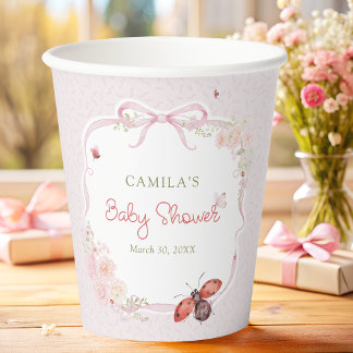 Gobelets En Papier Tasses en papier pour Baby Shower fille Cute Love
