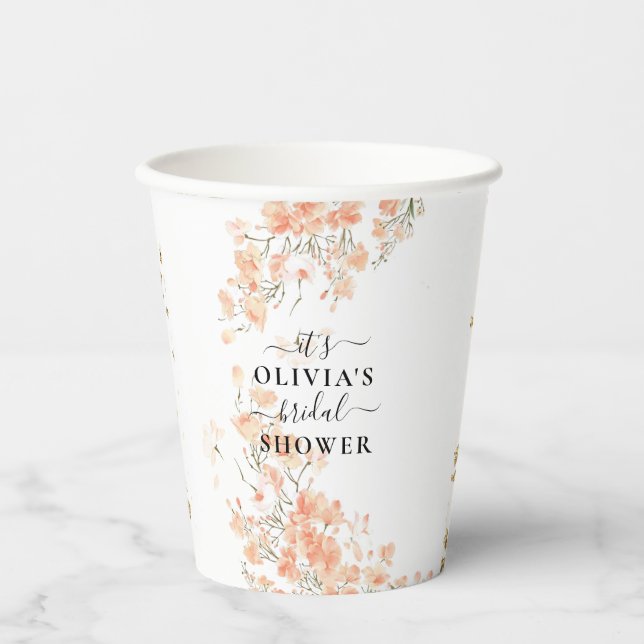 Gobelets En Papier Tasses en papier pour douche de mariée (Recto)