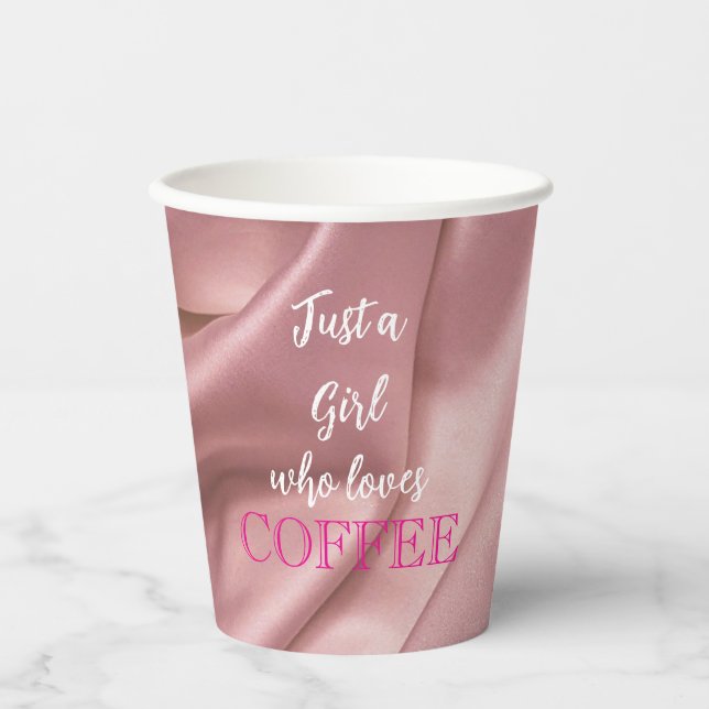 Gobelets En Papier Tasses en papier satiné rose simple (Recto)