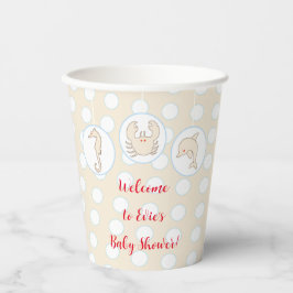 Gobelets En Papier Tasses en papier "Sea Blue Cream Mobile" 8 oz.