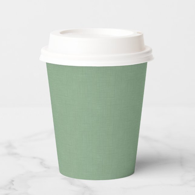 Gobelets En Papier Tasses en papier vert muet texturées (Recto)