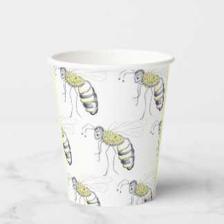 Gobelets En Papier Tasses illustrées d'abeilles bourdonantes de style