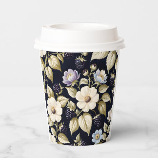 Gobelets En Papier Tasses Papier à Thé Fleur Blackberry