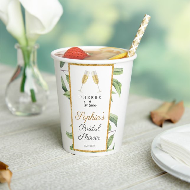 Gobelets En Papier Tchin à l'amour Fête de mariage botanique  (Insitu)