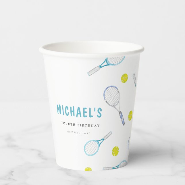 Gobelets En Papier Tennis Championnat de Papier Anniversaire (Recto)
